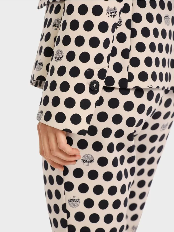 Blazer Damen Marc Cain Krpernaher Blazer Mit Tupfendessin Black