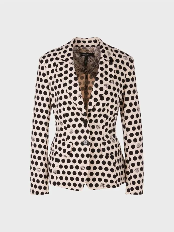 Blazer Damen Marc Cain Krpernaher Blazer Mit Tupfendessin Black