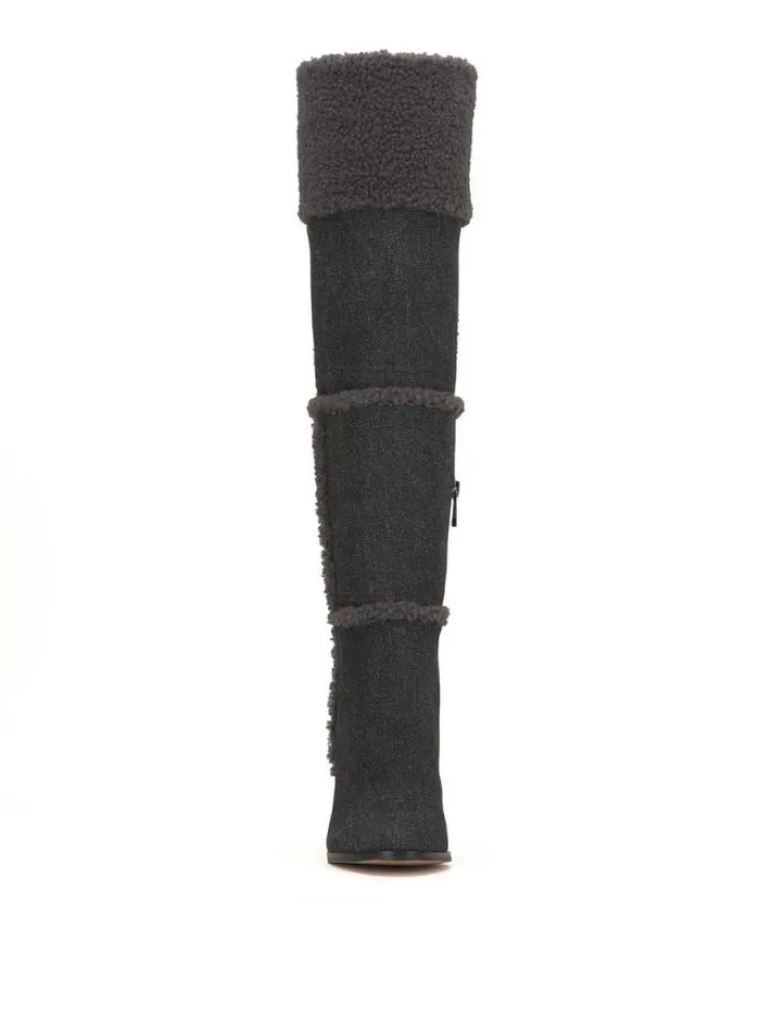 Boots and Booties Shoes Jessica Simpson Rustina Over The Knee Boot In Grey Wash Denim