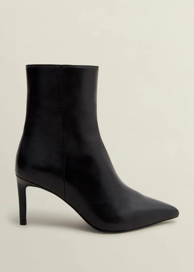 Boots Women HOBBS Aria Leather Ankle Boots Black