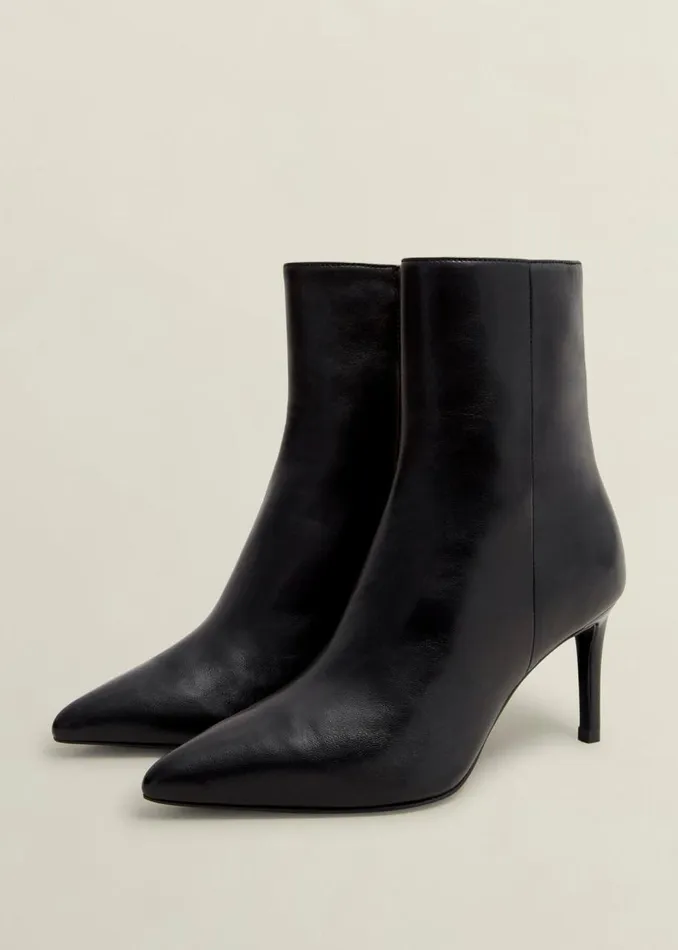 Boots Women HOBBS Aria Leather Ankle Boots Black