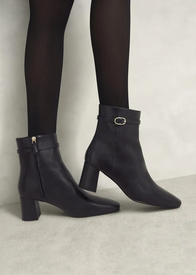 Boots Women HOBBS Gabriella Leather Ankle Boots Black