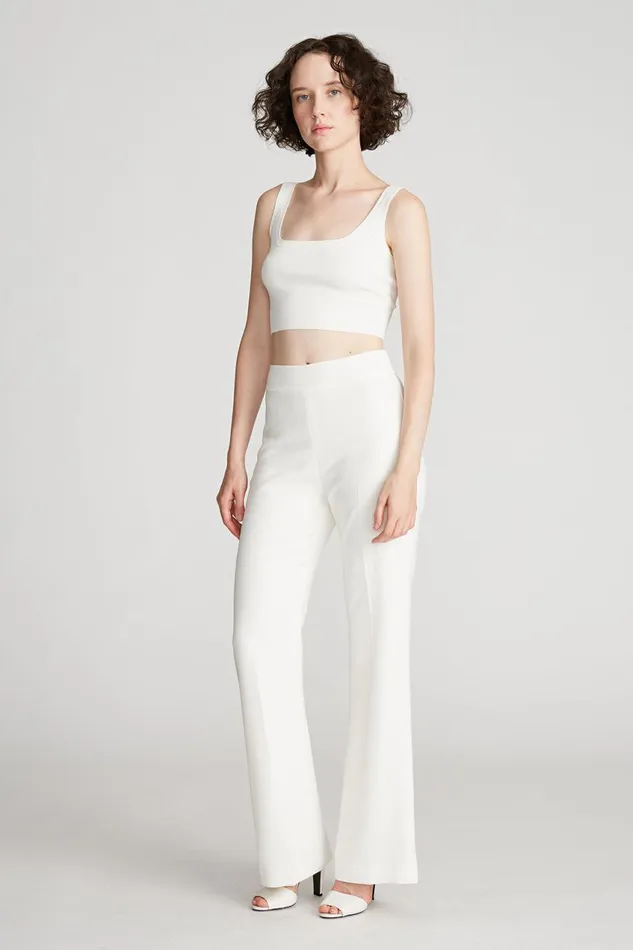 Bottoms Women Halston Bailee Pant In Stretch Crepe Chalk