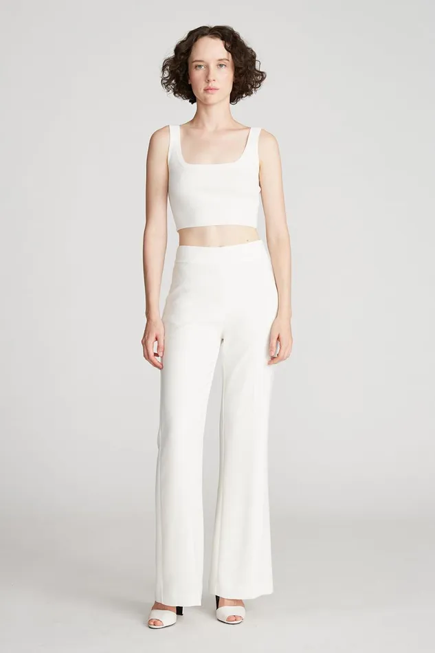 Bottoms Women Halston Bailee Pant In Stretch Crepe Chalk