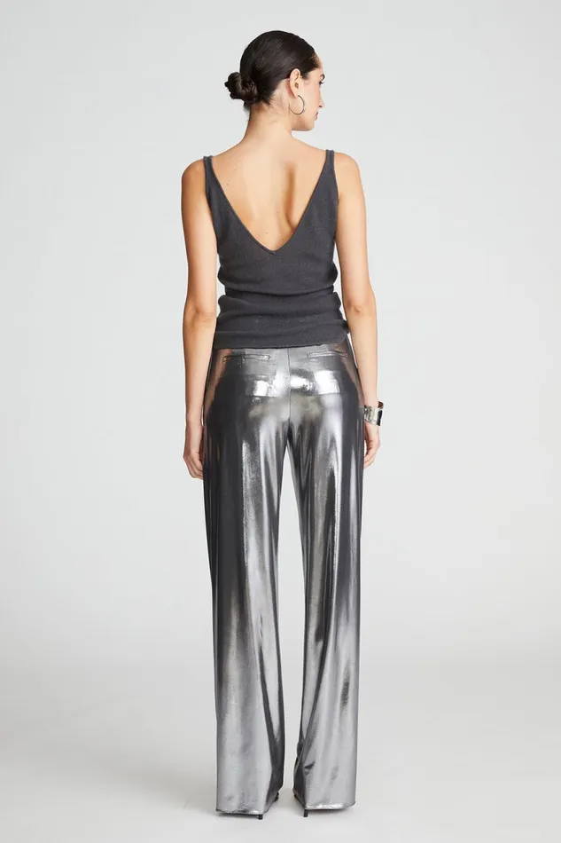 Bottoms Women Halston Jess Trousers In Foil Jersey Luster