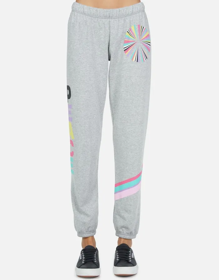 Brynn Rainbow Ray Peace Heather Grey Women039s Lauren Moshi Long Sweatpants