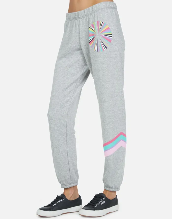 Brynn Rainbow Ray Peace Heather Grey Women039s Lauren Moshi Long Sweatpants
