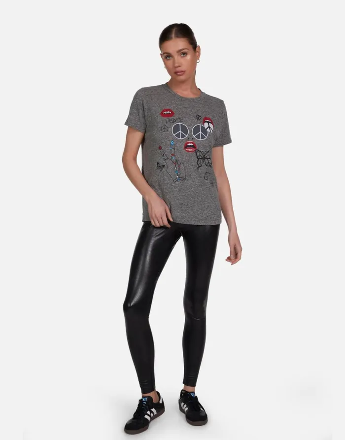 Capri Peace Elements Heather Grey Women039s Lauren Moshi Short Sleeve