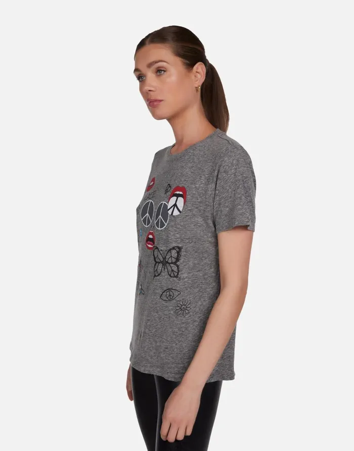 Capri Peace Elements Heather Grey Women039s Lauren Moshi Short Sleeve