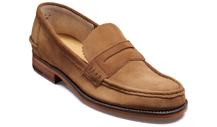 Caruso 8211 Beige Suede Men Barker Shoes Mens Loafers