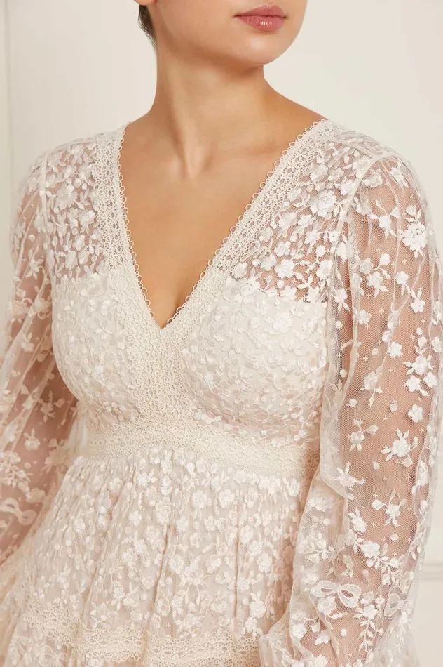 Celestia Ribbon Ankle Gown Champagne Women Needle and Thread Dresses