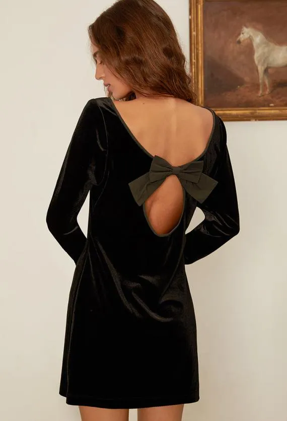 Ciao Lucia Evening Dresses Genevieve Velvet Mini Dress With Bow 8211 Women