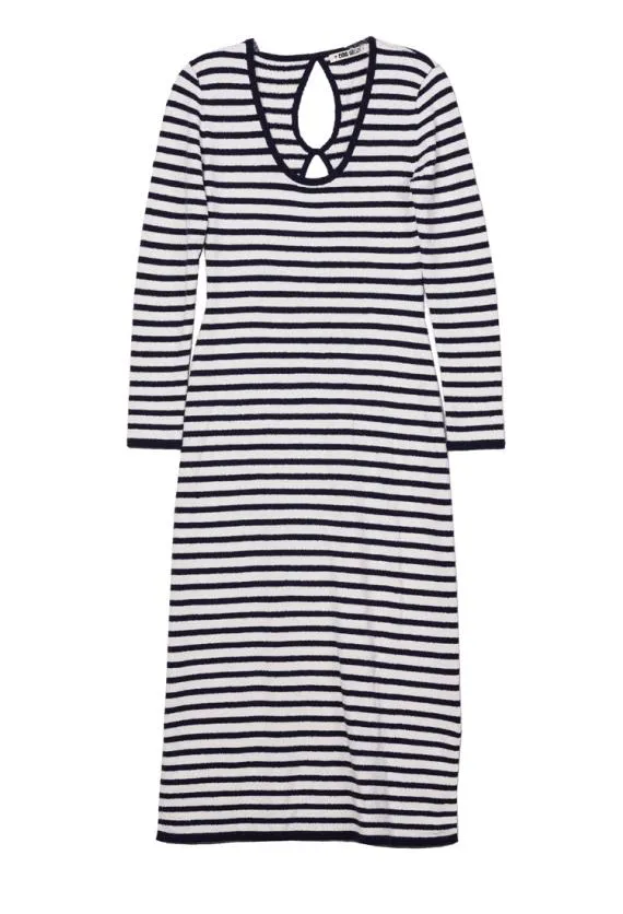 Ciao Lucia Long Dresses Sabine Navy White Stripe Midi Knit Dress PreOrder 8211 Women