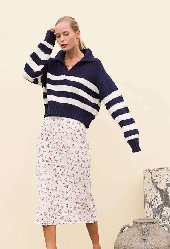 Ciao Lucia Polo Sweaters Venezia Polo NavyIvory 8211 Women