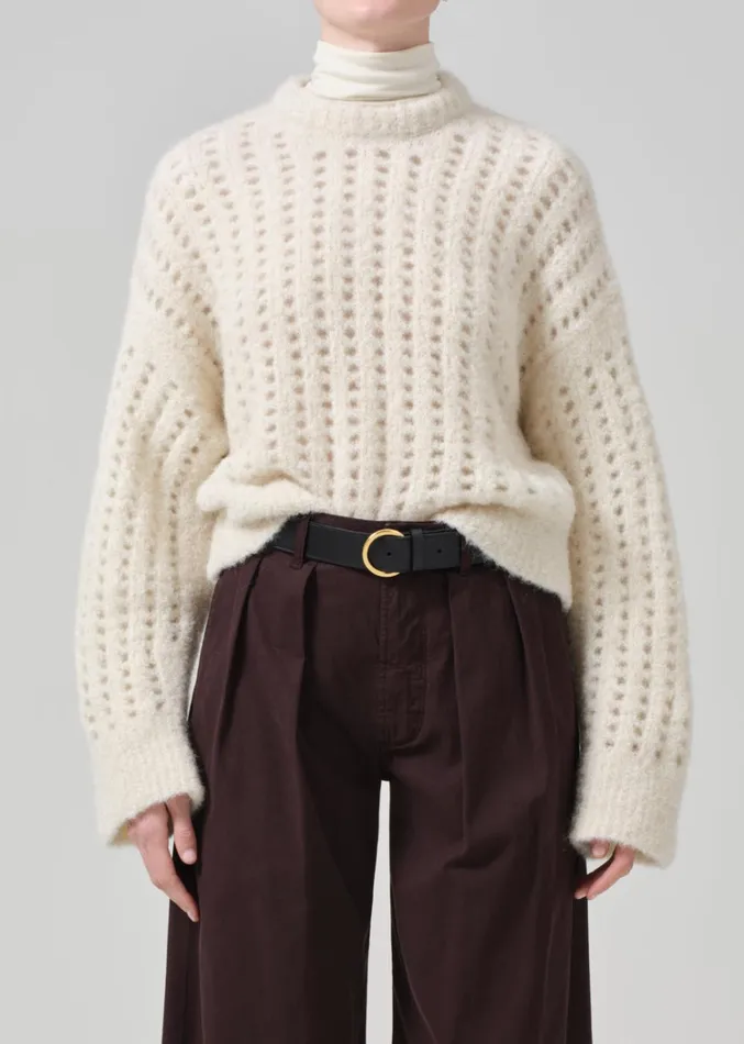 Citizens Of Humanity Ailani Crewneck Sweater In Cream Women Tops