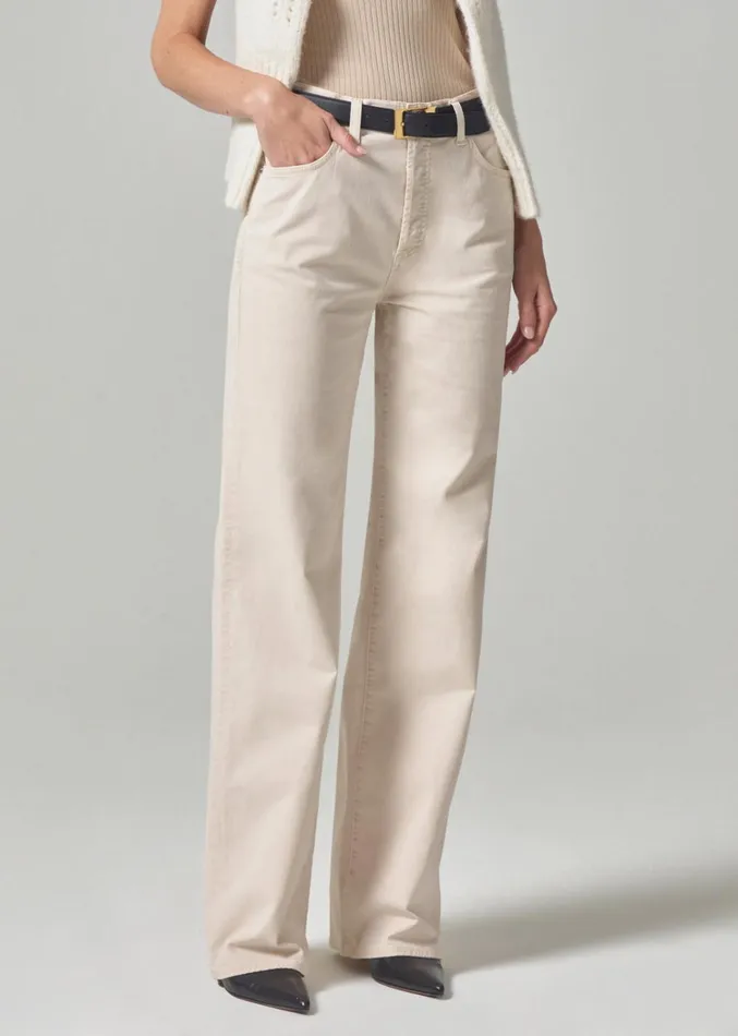 Citizens Of Humanity Annina High Rise Wide Leg 33034 In Almondette Women Jeans