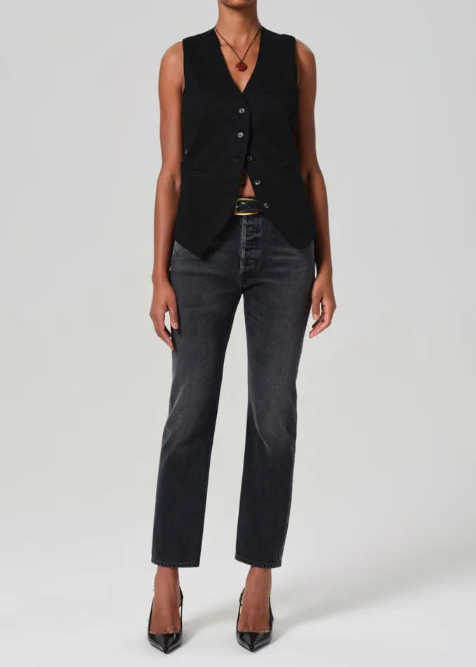 Citizens Of Humanity Blaine High Rise Straight In Vintage Black Women Jeans