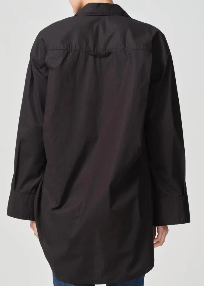 Citizens Of Humanity Cocoon Shirt In Black Women Tops