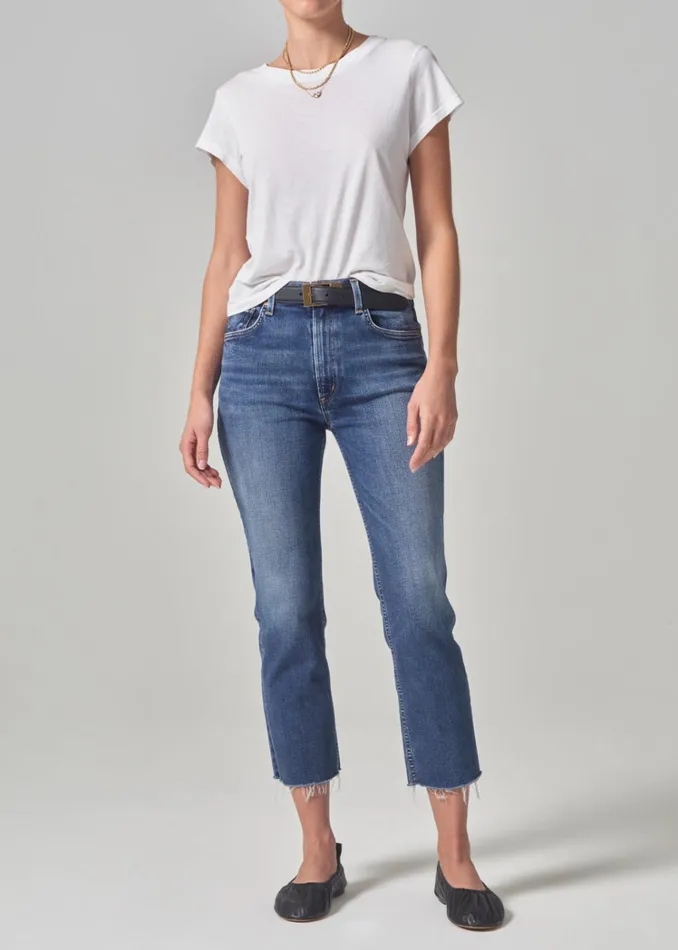 Citizens Of Humanity Daphne Crop High Rise Stovepipe In Keepsake Women Jeans
