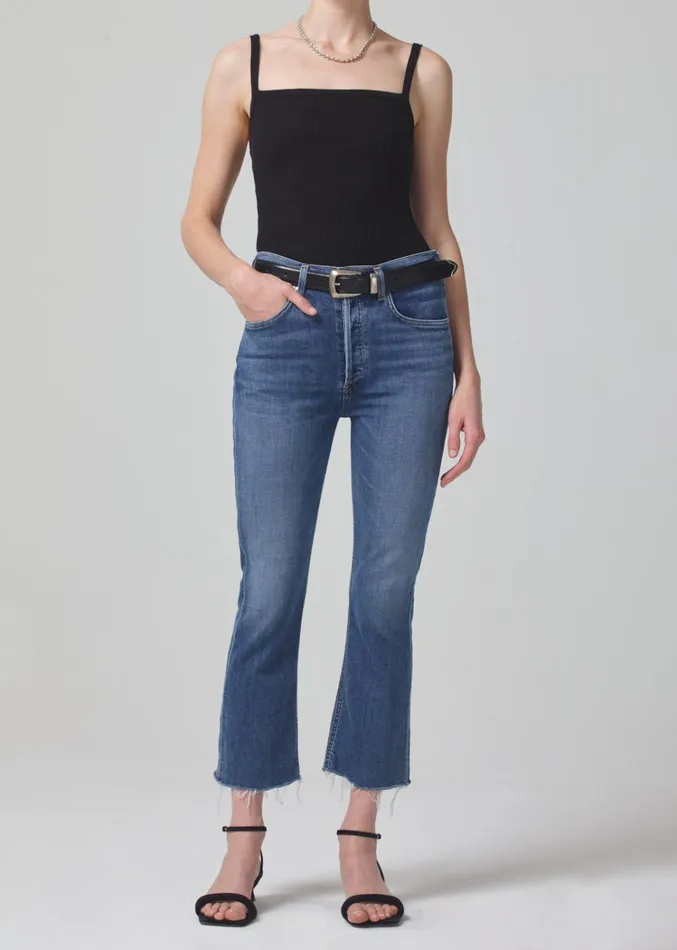 Citizens Of Humanity Isola Mid Rise Cropped Boot In Lawless Women Jeans
