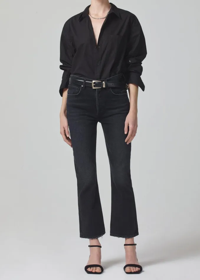Citizens Of Humanity Isola Mid Rise Cropped Boot In Stormy Women Jeans