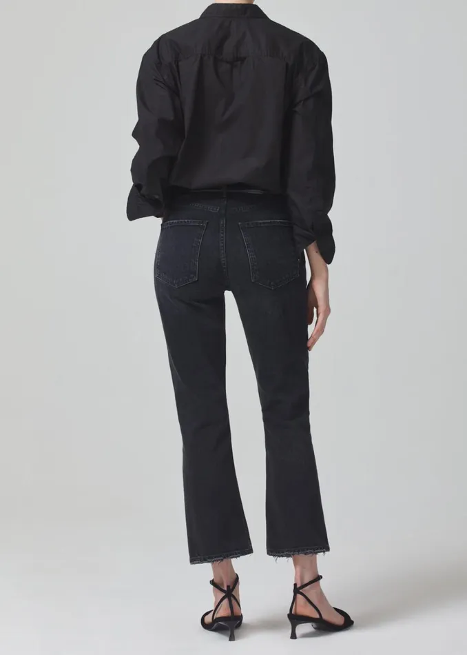 Citizens Of Humanity Isola Mid Rise Cropped Boot In Stormy Women Jeans