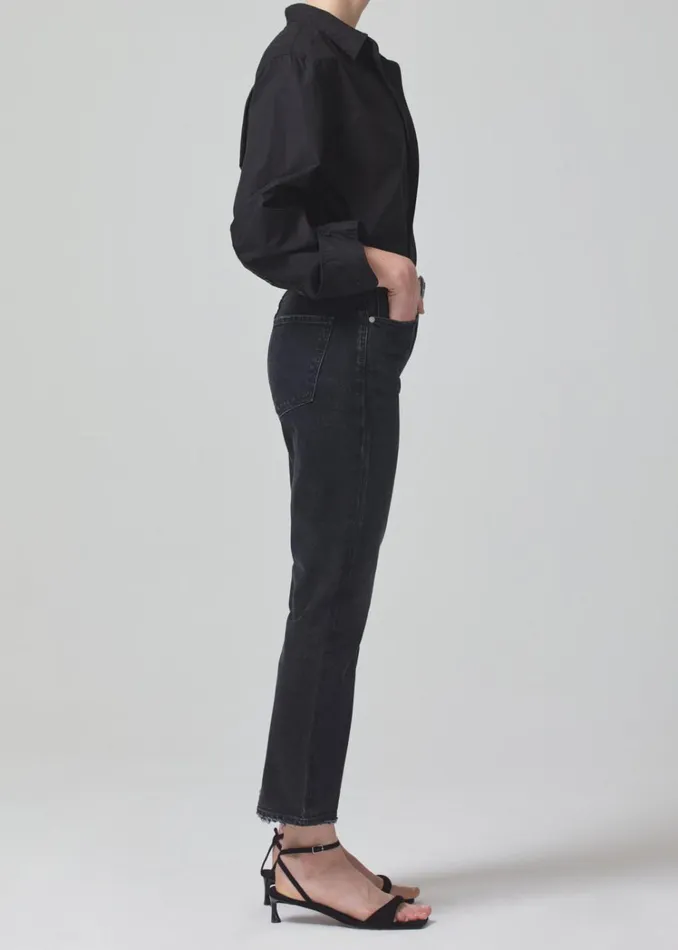 Citizens Of Humanity Isola Mid Rise Cropped Boot In Stormy Women Jeans
