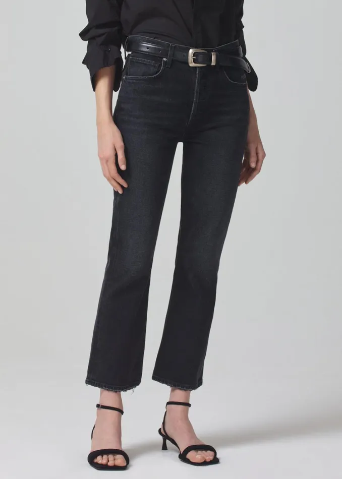Citizens Of Humanity Isola Mid Rise Cropped Boot In Stormy Women Jeans