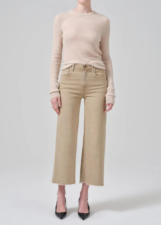 Citizens Of Humanity Lyra Wide Leg Crop In Porcini Women Petite