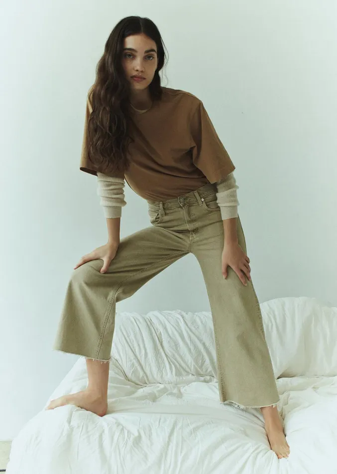 Citizens Of Humanity Lyra Wide Leg Crop In Porcini Women Petite