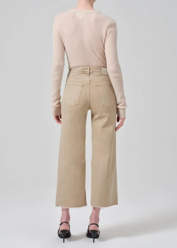 Citizens Of Humanity Lyra Wide Leg Crop In Porcini Women Petite