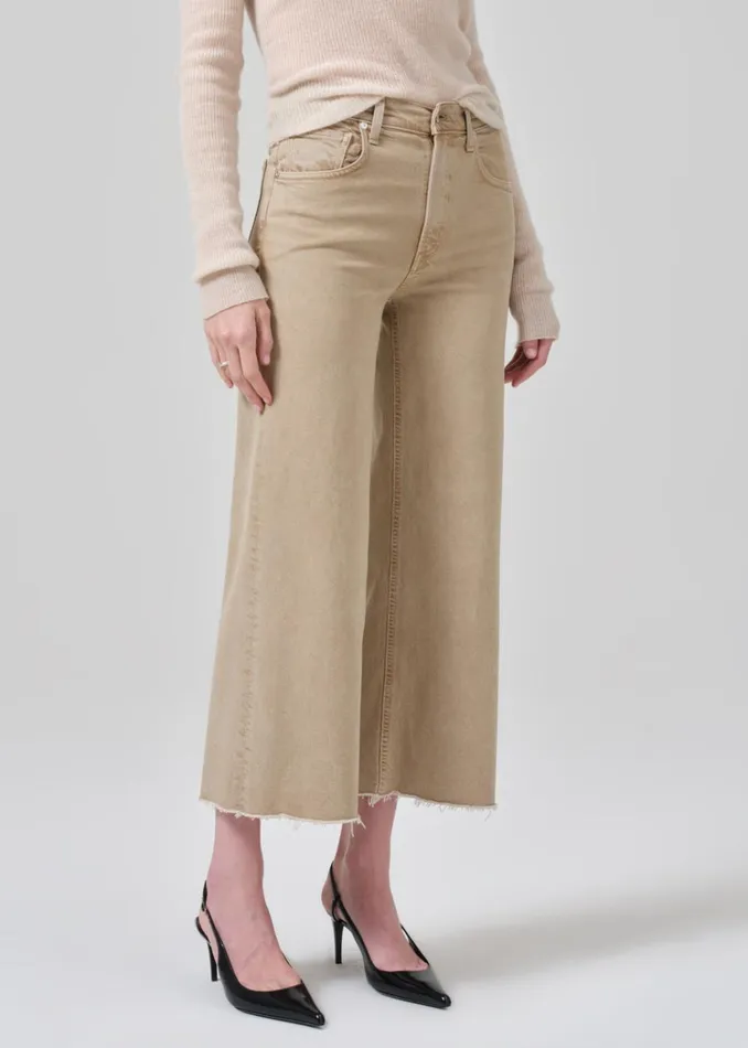 Citizens Of Humanity Lyra Wide Leg Crop In Porcini Women Petite