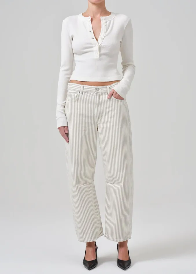 Citizens Of Humanity Miro Relaxed Jean In Khaki Stripe Women Jeans