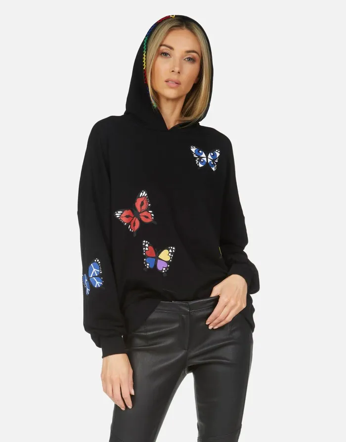 Clarissa Butterfly Black Women039s Lauren Moshi Hoodies