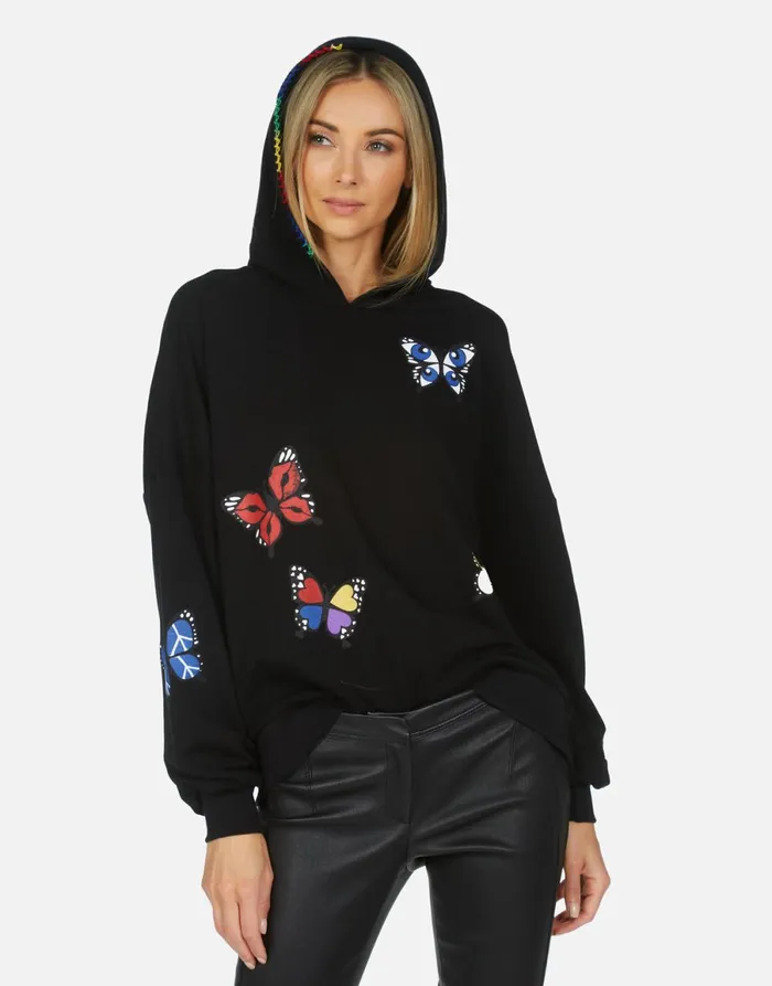 Clarissa Butterfly Black Women039s Lauren Moshi Hoodies