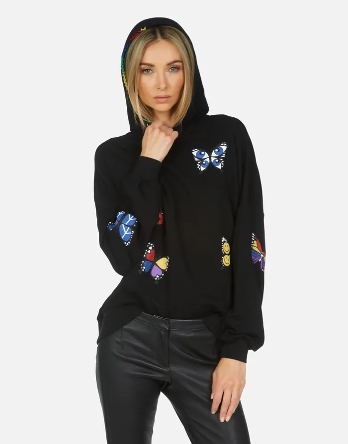 Clarissa Butterfly Black Women039s Lauren Moshi Hoodies