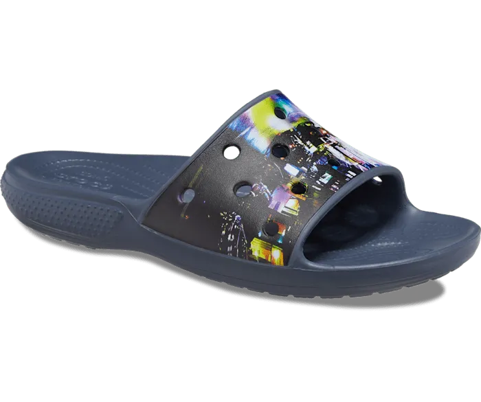 Classic Meta Scape Slide Black Multi Women Crocs Sandals