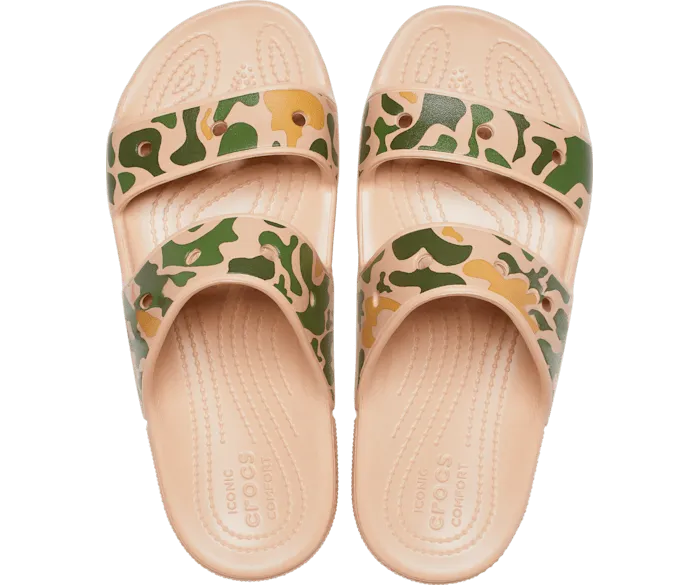 Classic Printed Camo Sandal Chai Tan Women Crocs Slides