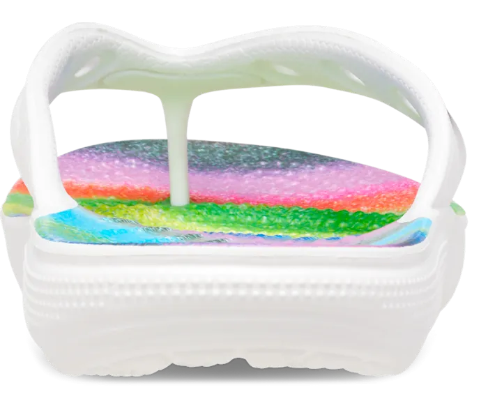 Classic Spray Dye Flip White Multi Women Crocs FlipFlops