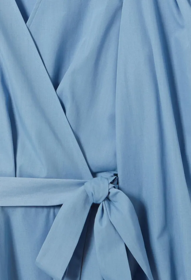 Claudie Pierlot Blue Short Dress With Puff Sleeves Sky Blue Women Dresses Claudie Pierlot Blue Short Dress With Puff Sleeves Sky Blue Women Dresses