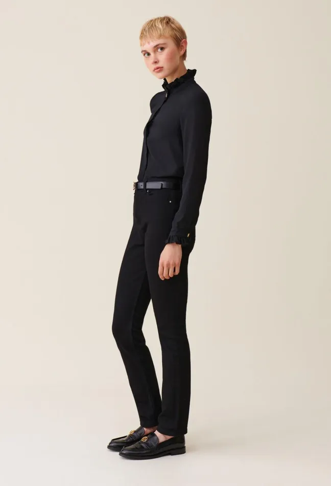 Claudie Pierlot Collared Shirt Black Women Tops And Shirts Claudie Pierlot Collared Shirt Black Women Tops And Shirts