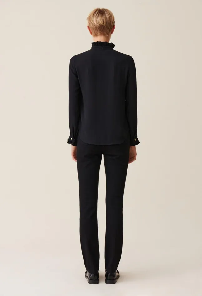 Claudie Pierlot Collared Shirt Black Women Tops And Shirts Claudie Pierlot Collared Shirt Black Women Tops And Shirts