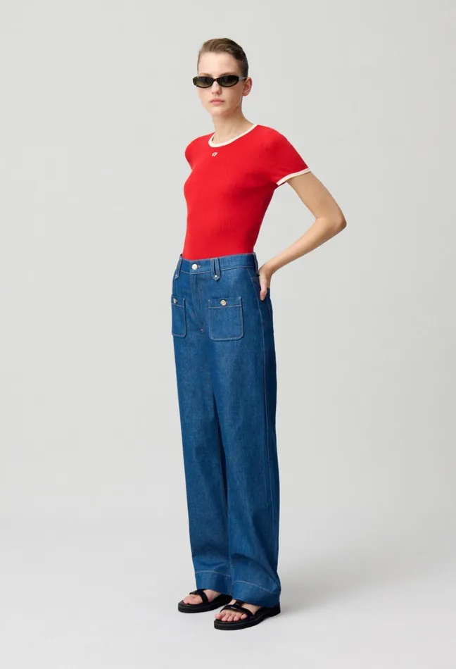 Claudie Pierlot Fine Knit Cp Top Red Women Tops And Shirts