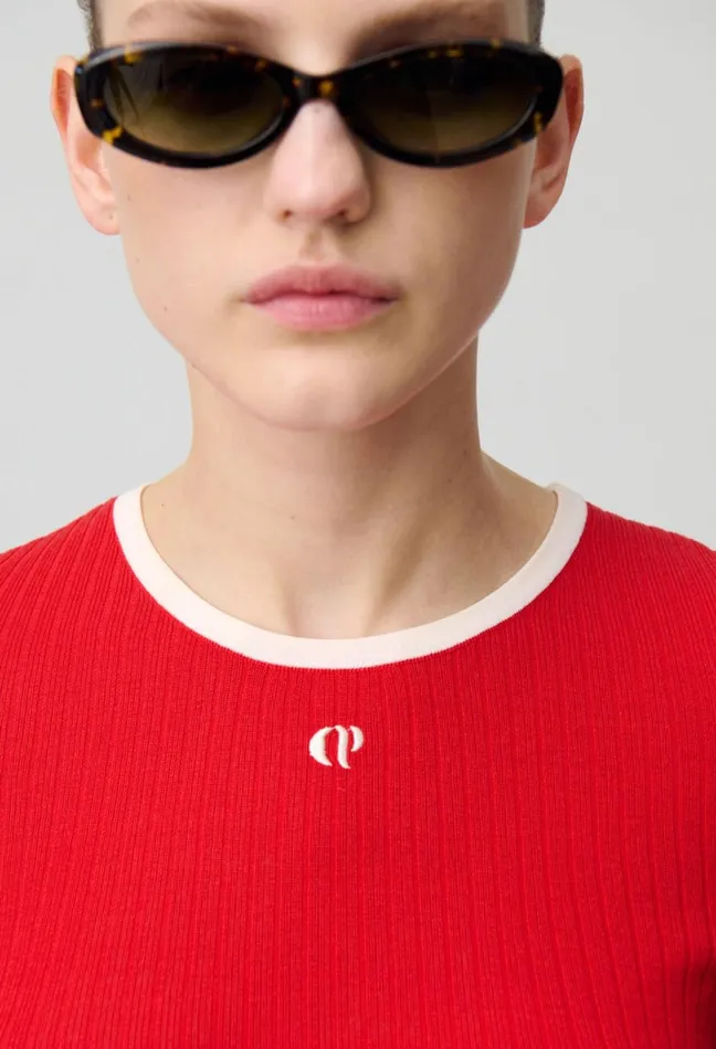 Claudie Pierlot Fine Knit Cp Top Red Women Tops And Shirts