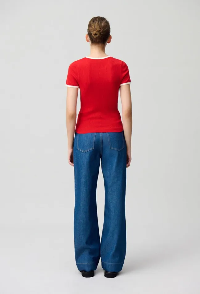 Claudie Pierlot Fine Knit Cp Top Red Women Tops And Shirts