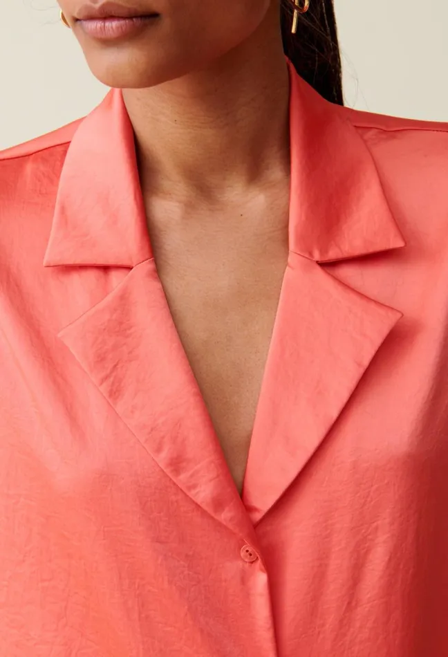 Claudie Pierlot Flowing Satin Mandarin Shirt Mandarin Women Tops And Shirts Claudie Pierlot Flowing Satin Mandarin Shirt Mandarin Women Tops And Shirts