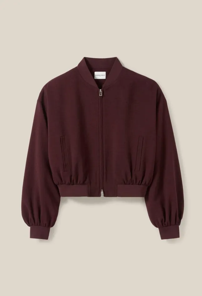 Claudie Pierlot Fluid Cappuccino Zip Bomber Cappucino Women Jackets