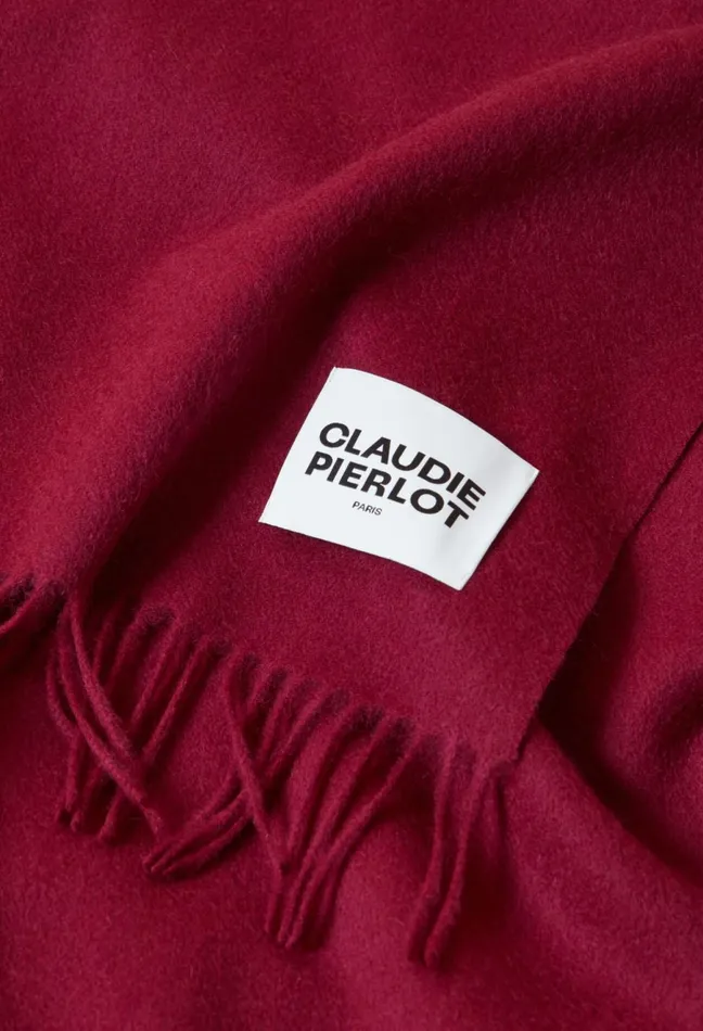 Claudie Pierlot Fringed Scarf Raspberry Women Scarves Hats And Gloves Claudie Pierlot Fringed Scarf Raspberry Women Scarves Hats And Gloves