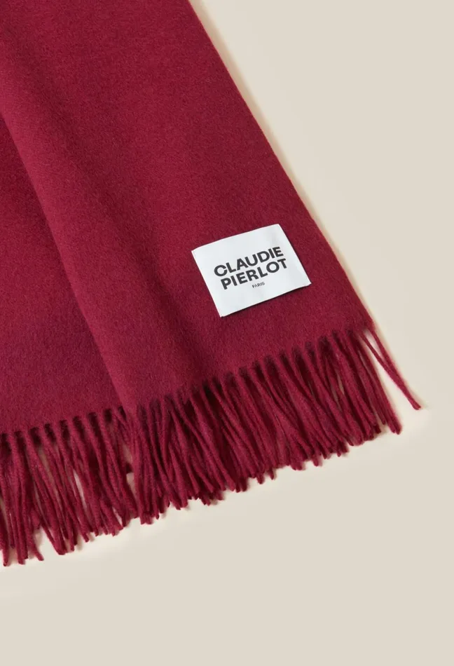 Claudie Pierlot Fringed Scarf Raspberry Women Scarves Hats And Gloves Claudie Pierlot Fringed Scarf Raspberry Women Scarves Hats And Gloves