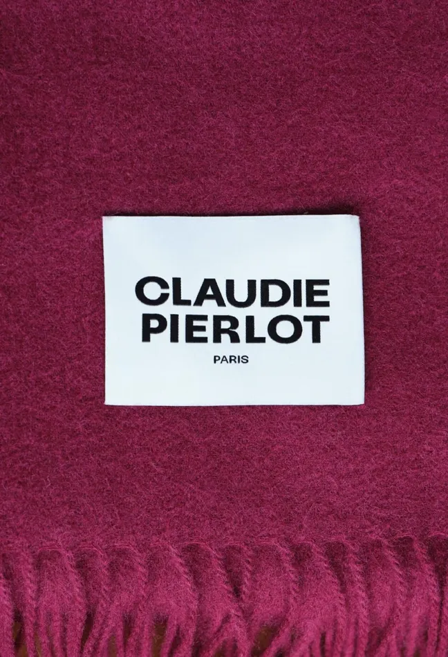 Claudie Pierlot Fringed Scarf Raspberry Women Scarves Hats And Gloves Claudie Pierlot Fringed Scarf Raspberry Women Scarves Hats And Gloves
